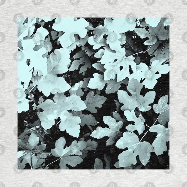 Fallen leaves, light blue pale-blue, grey, fall, autumn, leaves, pattern, leaf, botanical, xmas, christmas, spring, holidays, summer, by PrintedDreams